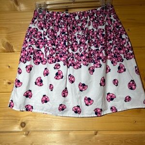 women’s skirt cotton lined pink ladybug small
